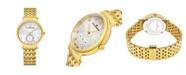 Stuhrling Alexander Watch A201B-02, Ladies Quartz Small-Second Watch with Yellow Gold Tone Stainless Steel Case on Yellow Gold Tone Stainless Steel Bracelet